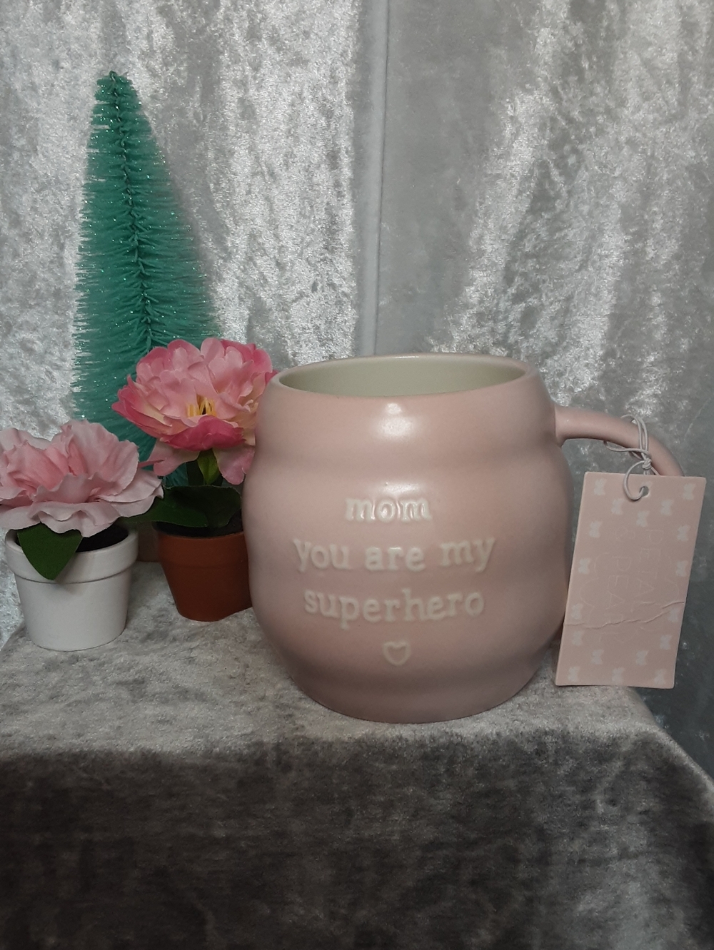 Petal & Pearl Mothers Day Ceramic Mug Pink And White N.W.T